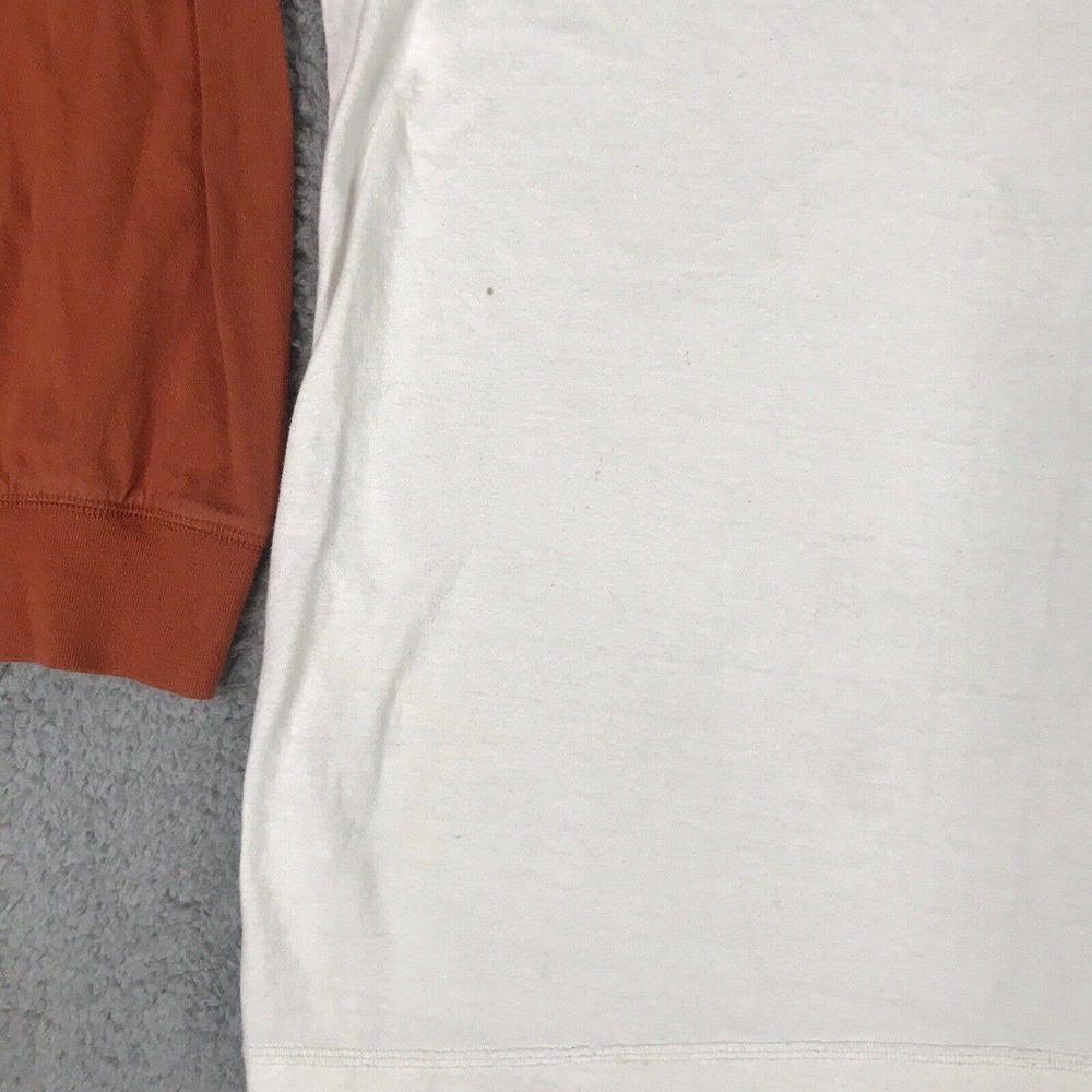 Beverly Hills Polo Club T Shirt Men XL White Orange Big Pony Raglan Long Sleeve - Picture 4 of 14